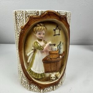 Vtg 1978 Sears Pioneer Woman‎ Ceramic Jar Japan Country Decor